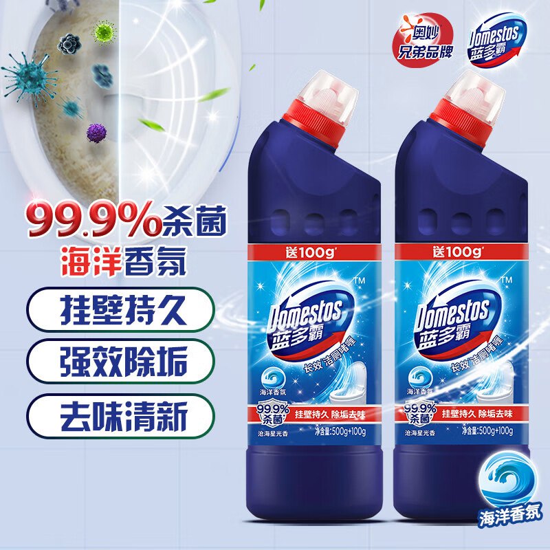 【自营】蓝多霸 长效洁厕啫喱600g*2瓶